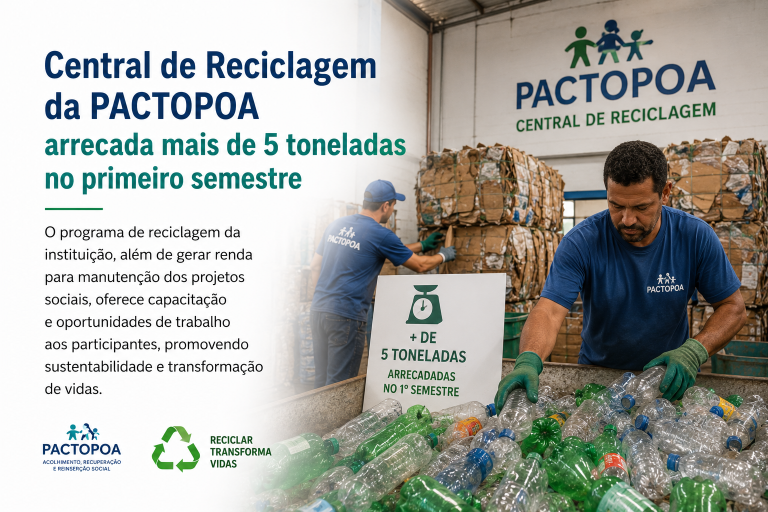 Central de Reciclagem arrecada mais de 5 toneladas no primeiro semestre